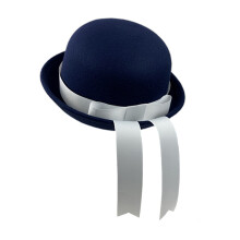 Chapeau à nœud papillon en laine-Chapeau marine avec pur w S