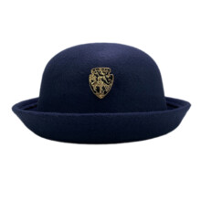 Badge de chapeau en laine fait à la main pour-Bleu marine S