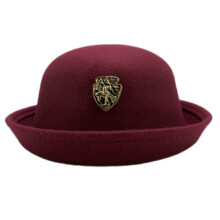 Chapeau en laine avec Badge élégant, style victorien,-Claret M.