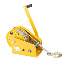 Hand winch, manual winch, bidirectional selflocking, for boat trailers, caravan (1800 pounds, 30m)