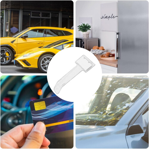 Car Windscreen Ticket Holder with Strong Adhesive Backing, Transparent Parking Permit Organizer 2