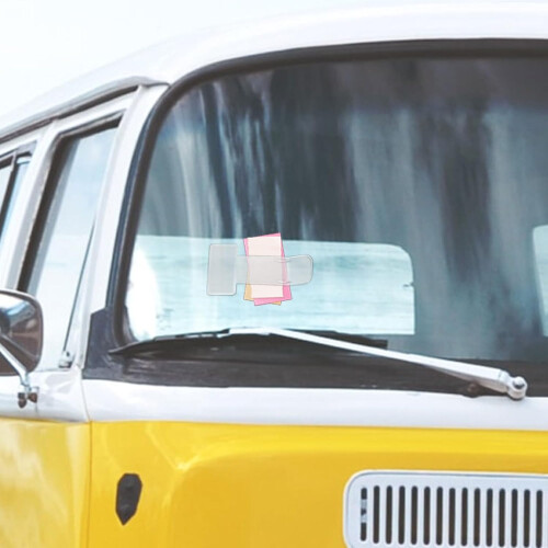 Car Windscreen Ticket Holder with Strong Adhesive Backing, Transparent Parking Permit Organizer 1
