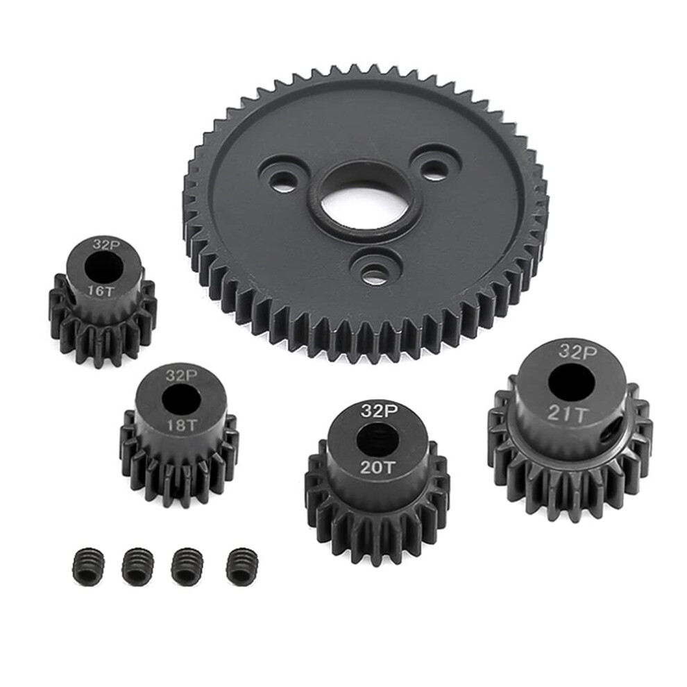 Metal Front Wheel Gear 54T 0.8 32P 3956 With 16T 18T 20T 21T Sprocket Tooth Wheel Set For 1/10 Slash Stampede Summit E 9426802535556