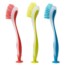 3Pieces Kitchen Scrub Brushes with Strong Suction Cup Base