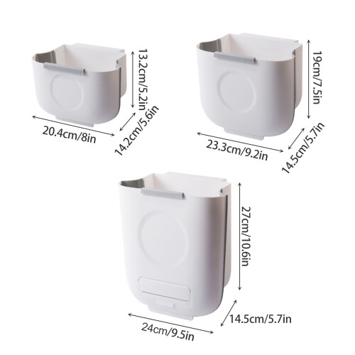 Kitchen Cabinet Door Trash Can Solution, Storage Folding Garbage Can with Secure Mounting System Foldable Garbage Bucket for Home Bathroom Use, Multip 1