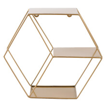 Modern Decorative Storage Hexagon Floating Shelves, Clean Tidy Room With Smooth Lines For Interior Decoration In Bedroom Kitchen