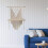 Ράφια Boho Organizer Wall Art, Ράφι κρεμαστό τοίχου από φυσικό βαμβάκι και σχοινί Macrame για 4