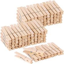 Wäscheklammern mit Edelstahlfeder, umweltfreundliche Verpackung für robuste Klammern, natürliches Holzdesign – perfekt für vielfältige