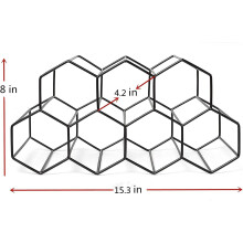 Countertop Wine Rack, Geometric Honeycomb Design for Freestanding Storage, Iron Wine Rack with Hexagon Pattern for Stylish Space-Saving in Kitchen,