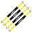 4 Pack 2 Inch Axle Straps with DRing, Adjustable Wheel Tie Down Kit, Protective Sleeve, Yellow 1