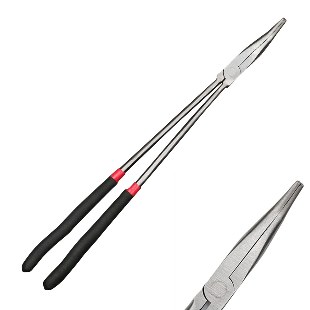 Extra Long Needle Nose Pliers 16 Inch With Curved Nose Carbon Steel Ergonomic Grip 9199774094689