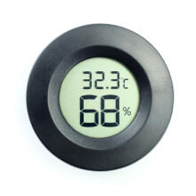 Digital ThermoHygrometer Mini LCD Temperature Humidity Gauge for Reptiles Aquarium Black 2pcs