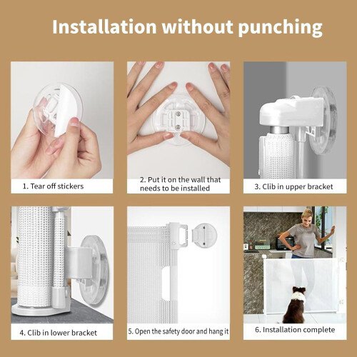 1 Set Children's Fence Replacement Part Wall Mounting Brackets Hooks and Screws Compatible with Various Models Ref: 9145 1