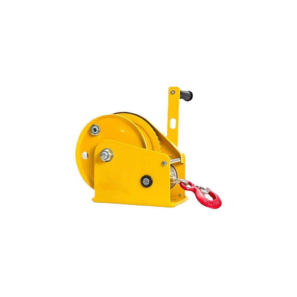 Heavyduty Hand Crank Winch With Wire Rope, Antioff Hook, Twoway Selflocking Mechanism For Atv, Truck, Trailer Pulling 1200 Pounds. 9365049986786