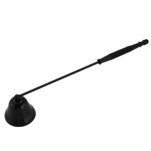 Stainless Steel Candle Snuffer Wick Extinguisher Bell Candle Snuffer for Safely Extinguishing the Candle Flame with Long Handle (Black)