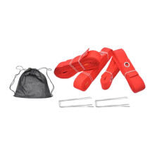 Beach Volleyball Lines Set - 4x Sturdy Portable Boundary Cords for Outdoor Competition - Red Game Net for Backyard Use