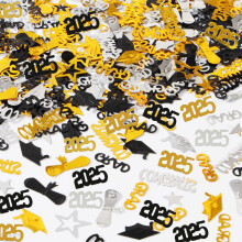 Graduation Confetti Glittering Gold Black Blue-Black gold model