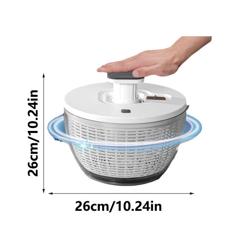 Plastic Salad Dryer with Drain Basket Ergonomic Hand Press 2