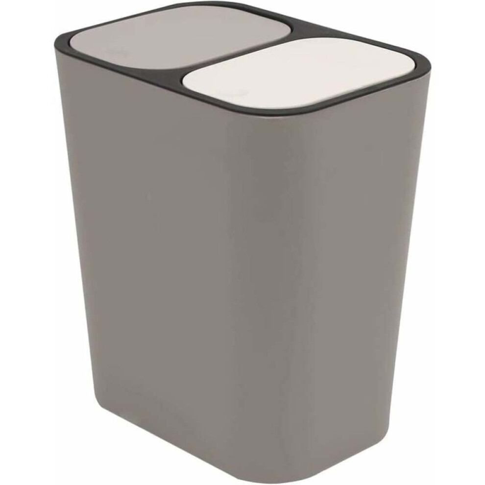 Wet And Dry Trash Separation Bin, Dual Compartment Recycling Bin With Efficient Footprint And Pp Material Inner Buckets, Plastic Trash Can With Lid Fo 9148971929805