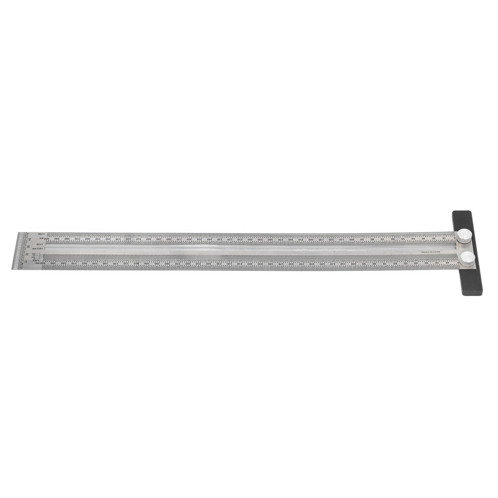 Stainless Steel 400Mm Woodworking Marking T Ruler And Scriber Gauge 9451374876691