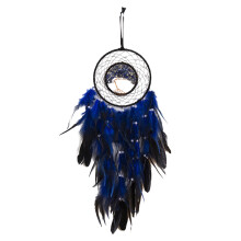 Luminous Dream Catcher With Glowing Beads Vintage Design Plant Terrarium Realistic Metal Bird Decor For Bedroom Wall Hanging Ornament