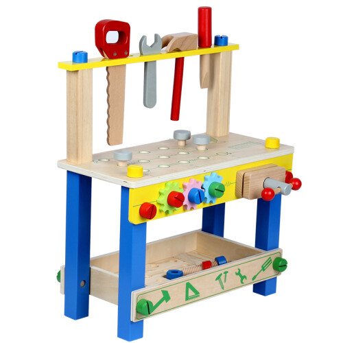 Creative Kids Wooden Tool Set With Multiple Simulation Tools, STEM Construction Kits Designed For Long Service Life, Enhances Mechanical Understanding