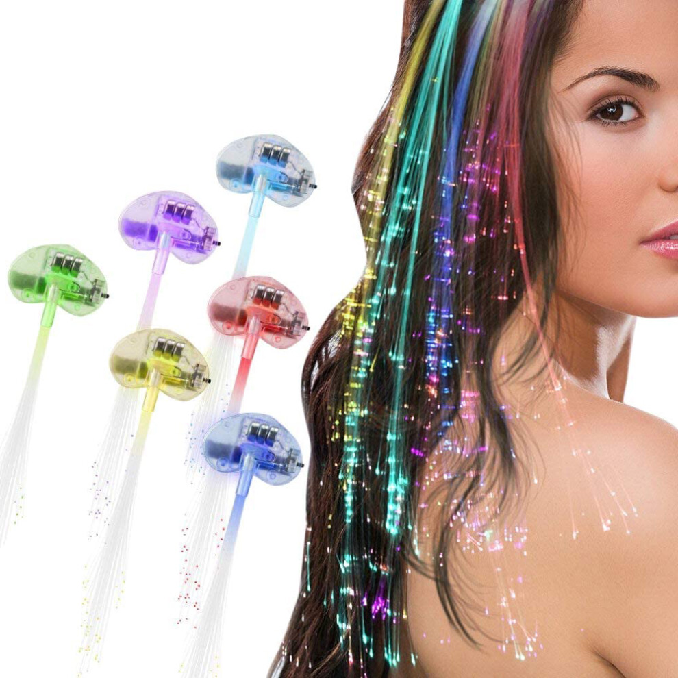 Unisex Custom Rainbow Led Hair Extensions, Non Slip Hair Clip With Eye-Catching Fiber Optic Barrettes, Multicolor Led Flashing For Endless Style,