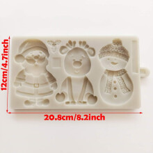 Kerstmagie: Siliconen fondantvormen, rendier-, kerstman- en sneeuwpopvormen voor feestelijke bakcreaties, antiaanbaklaag, hittebestendig van -40 tot