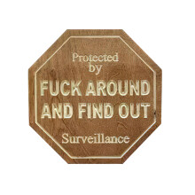 Funny Warning Signs, Weatherproof Security Marker For Front Door Or Window, Outdoor Home Security Sign With Optional Stake, FAFO Surveillance Signs No