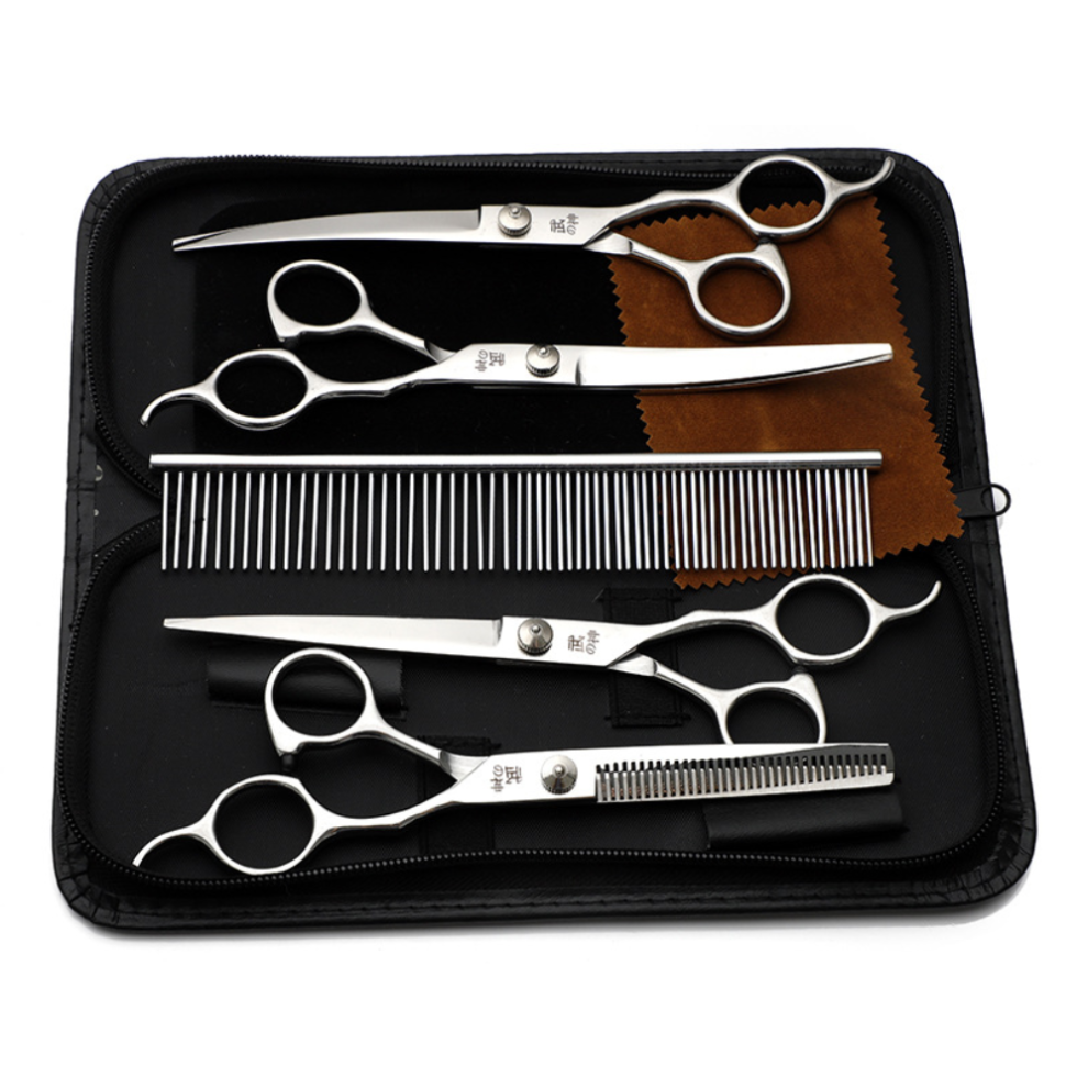 Ergonomically Designed Grooming Scissors Kit, High-Quality 440C Stainless Steel Blades for Wide Application & Razor Sharp Edges, Comfort Grip