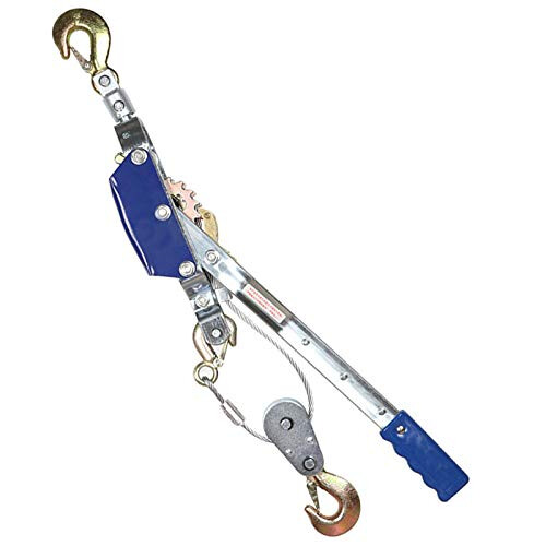 Hand Winch Ratchet Puller, Portable Steel Power Puller, Double Force Puller with Cable and Hook, AntiReversal Design, Improved Safety