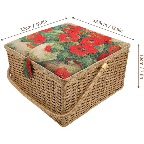 Large Sewing Basket Organiser, Storage Box, Lightweight, Portable Sewing Container 2