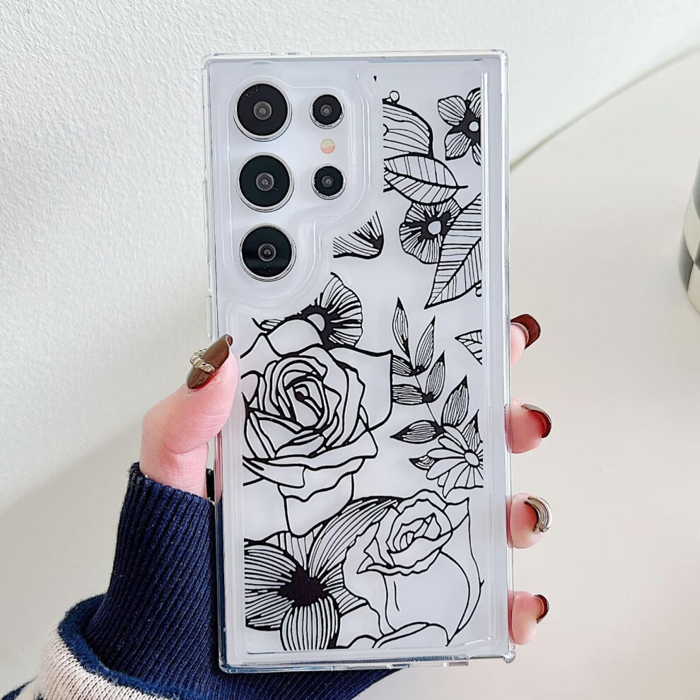 Nadoli Transparent Silicone Case For Samsung Galaxy A54 5G, Clear Lightweight Soft Cover With Flower Design 9365049996501