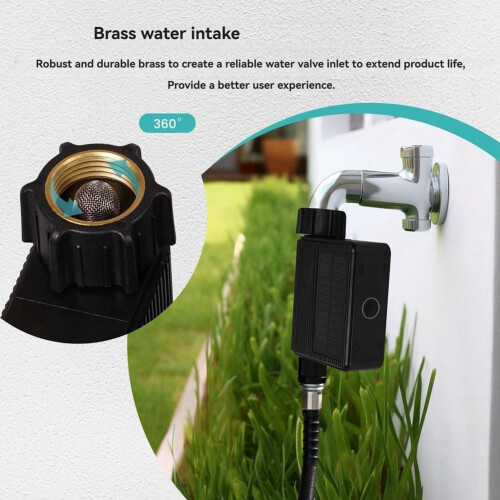 Smart Irrigation Controller with Soil Moisture Sensor, WiFi Automatic Watering Timer, IP65 Waterproof, Solar Powered, UK Plug 1