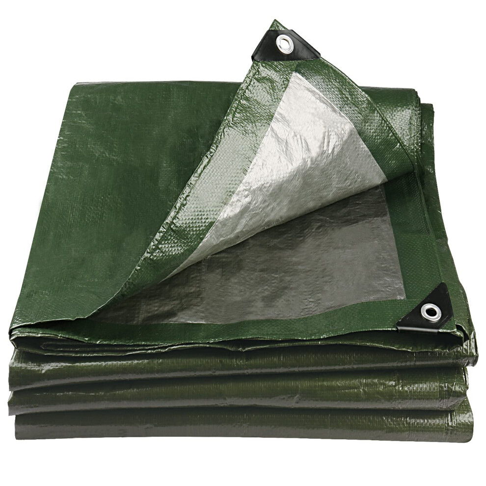 Waterproof Tarpaulin 2M X 2M 105Gsm With Reinforced Eyelets Multi Purpose Outdoor 105Gsm (2M X 2M) Green 9412369229762