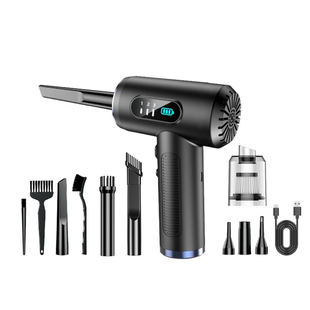 Cordless Air Duster And Handheld Vacuum Cleaner 50000Rpm 3Speed Led For Car Home Computer 9365049991971