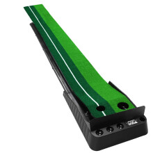 Indoor Golf Mat Putter Set with 3 Balls and Automatic – 2.5m Indoor/Outdoor Golf Practice for Home and Office