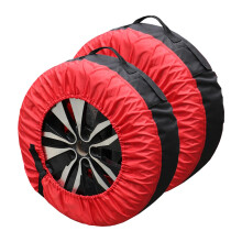 2Pcs Waterproof Oxford Spare Tire Cover, Adjustable Car Wheel Protector 1622 Inch with UV Protection and Storage Bag, Red