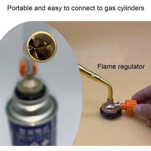 Blow Torch for Cooking and BBQ with Adjustable Flame Butane Torch, Windproof Durable Metal 2