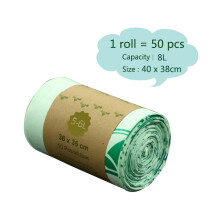 Biodegradable Trash Bags, Eco-Friendly Compost Liners for Easy Food Waste Disposal, 10L, Compostable T-Shirt Bags, Certified Compostable Bags for Offi