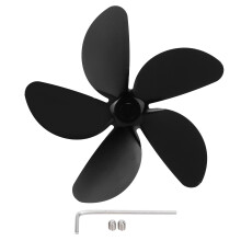Enhanced Warm Air Circulation Aluminium Alloy Fan Blade, Fireplace Fan Accessories For Your Comfort (Black)