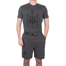 (Grey, XL) Newcastle United Mens Pyjamas Short Loungewear OFFICIAL Football Gift