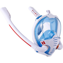Diving mask for adults, fullface snorkel mask with antifog (Sky Blue LXL)