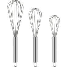 Professionelles Ballon-Schneebesen-Set, robuste Edelstahl-Schneebesen für vielseitiges Kochen, Backen, Schlagen und Rühren, ergonomisch und