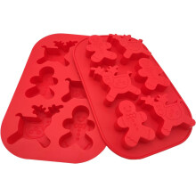 Gingerbread Man Silicone Mold, Multi Use Easy Clean Heat Resistant Food Grade Silicone Reusable Flexible Demolding Dishwasher Safe Christmas Design
