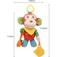 Håndleddsrangler som kan brukes, myke dyrerangler for 0-3 år, stimulering i sterke farger og design som er enkelt å ta av og på, perfekt som gave