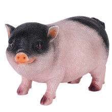Exquisite Workmanship Polyresin Baby Pig Figurine, Elegant Color Resin Pig Garden Statue for Indoor Outdoor Display, Lightweight and Easy to Move