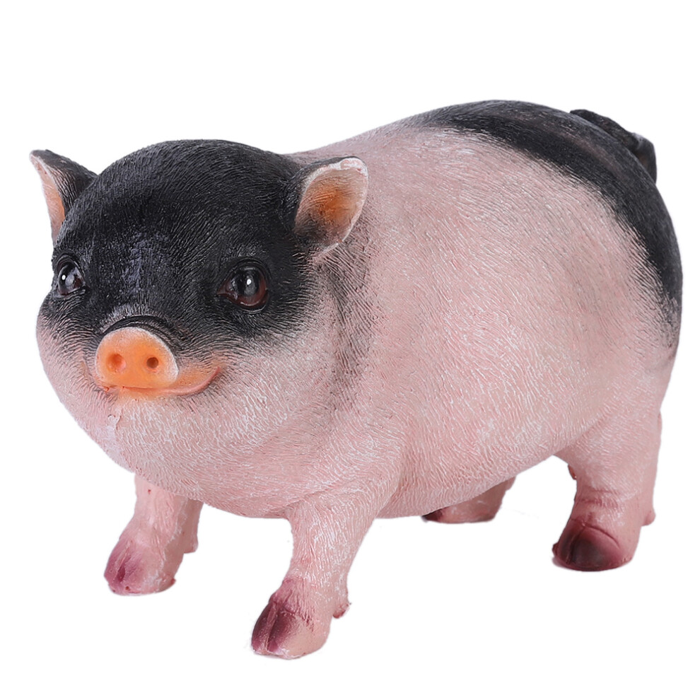 Exquisite Workmanship Polyresin Baby Pig Figurine, Elegant Color Resin Pig Garden Statue for Indoor Outdoor Display, Lightweight and Easy to Move