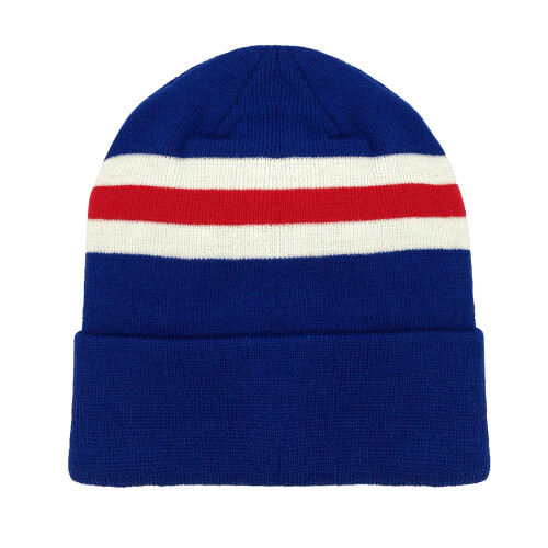 (Blue Beanie) fan originals Retro Football Knitted Hat in Rangers Colours Blue White Red