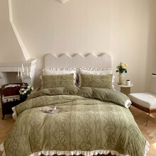 Winter milk velvet fourpiece set, coral velvet warm quilted cover, thickened soft bedding (Color: Gray, Size: 1.2 m) (Pink 1.8 m) (Green 1.2 m)
